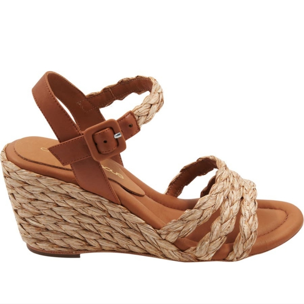 Andre Assous Milena Espadrille Wedge Sandal Designer Celebrity Luxury Leather 22